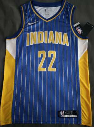 Maillot de Basket #22 Levert Indiana Pacers 2020-21 city Bleu Imprimé